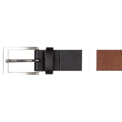 Brown and black reversible belt